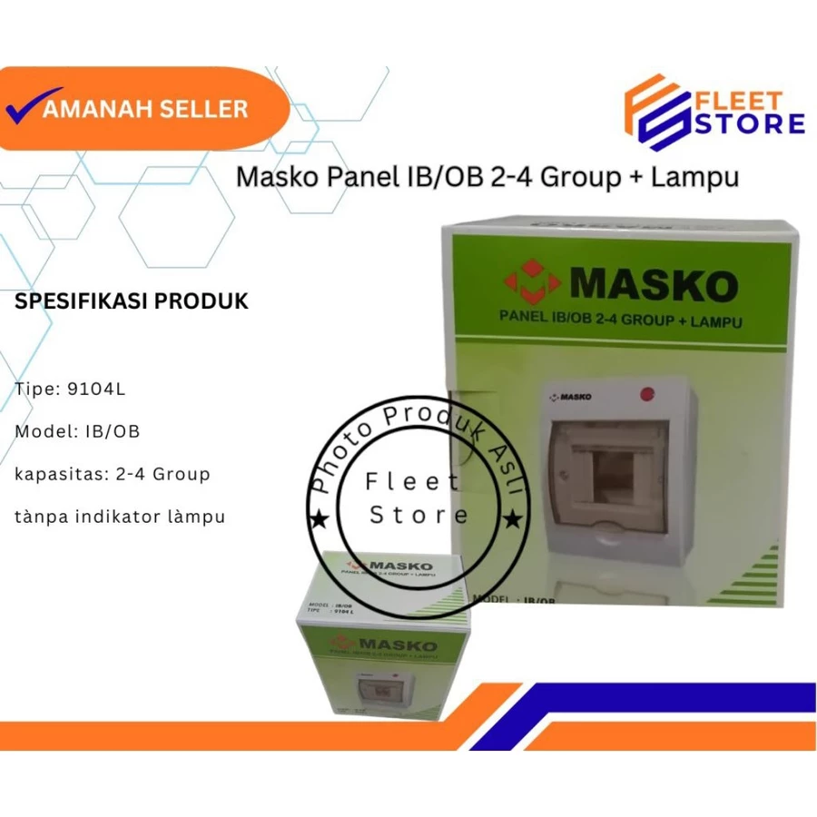 Masko Panel IB/2-4 Group + lampu tipe 9104 L