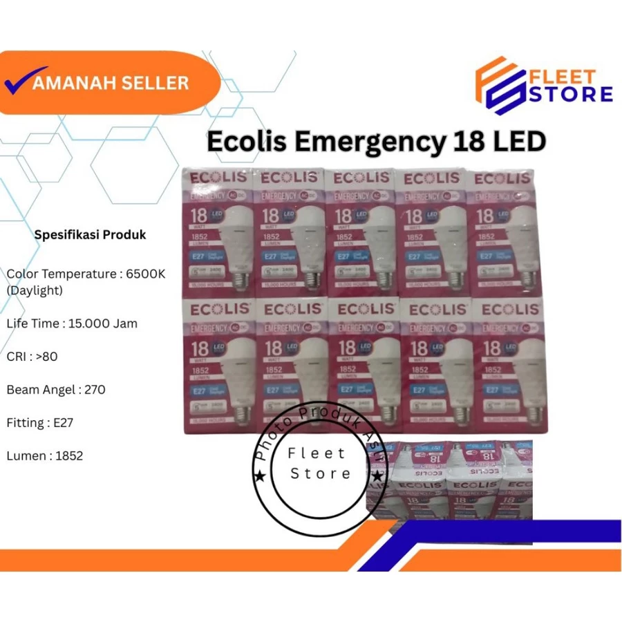 Lampu LED EMERGENCY Ecolis 18 Watt