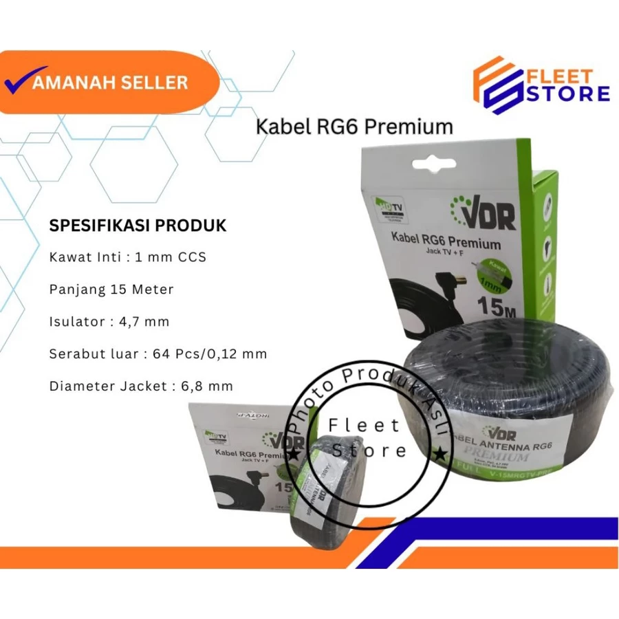 Kabel Antena VDR RG6 Premium untuk Siaran yang berkualitas