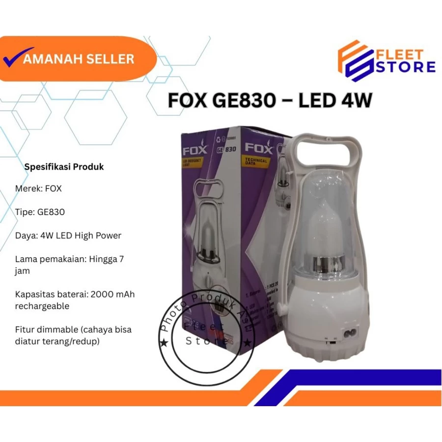 OX GE-830 LED Emergency 4 Watt, Ori dan berkualitas