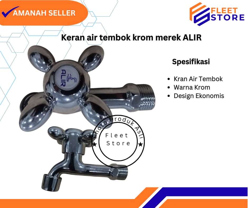 Keran air tembok krom merek ALIR