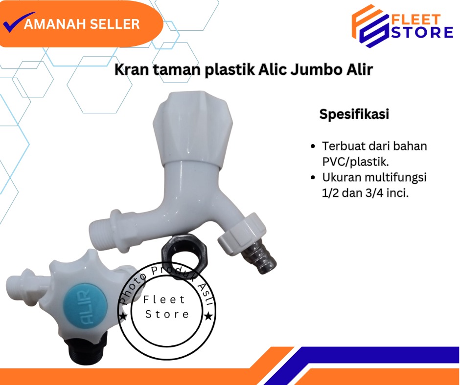 Keran taman plastik Alic Jumbo Alir ukuran multifungsi