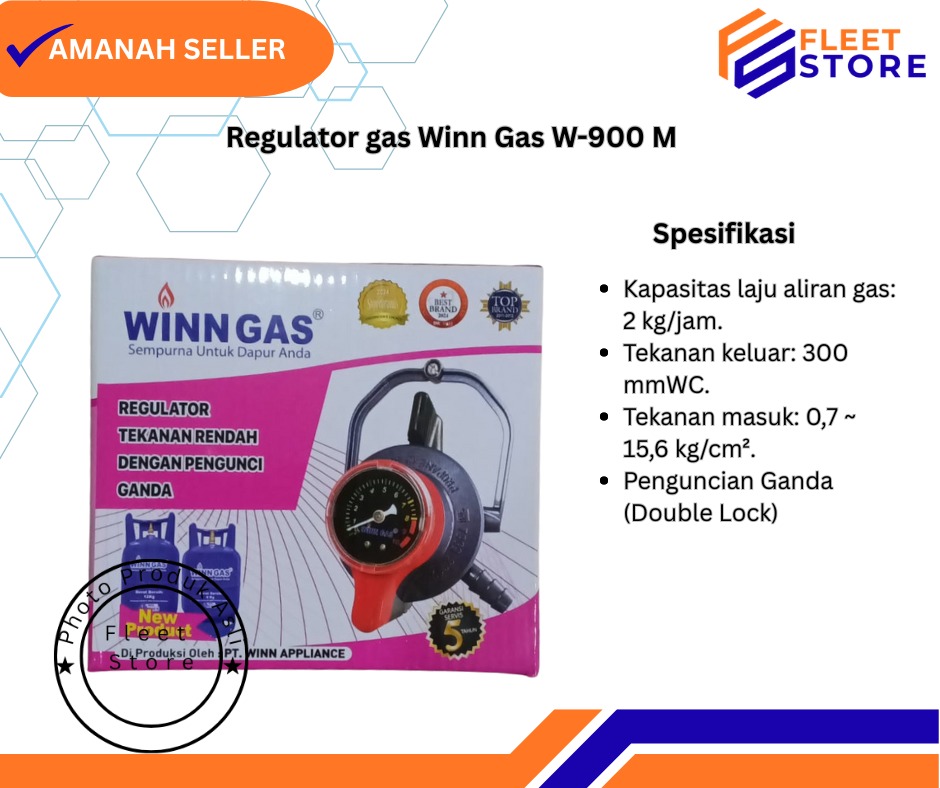 Regulator gas Winn Gas W-900 M dengan pengunci ganda