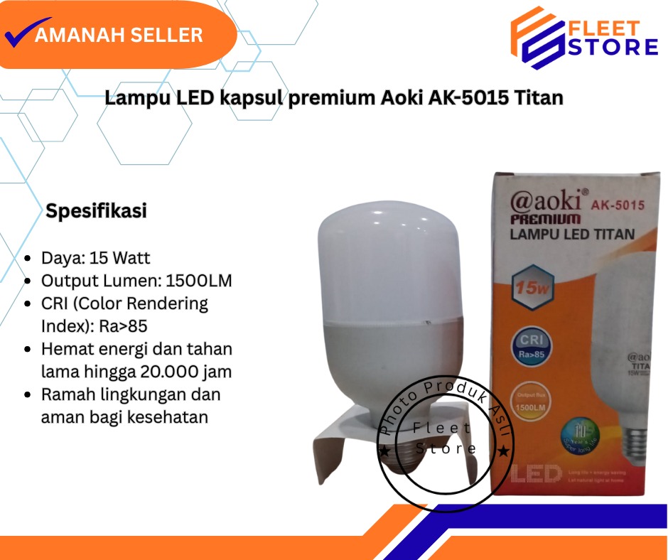 Lampu LED kapsul premium Aoki AK-5015 Titan