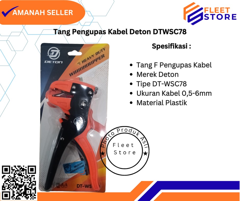 Tang Kupas Kabel Otomatis (Automatic Wire Stripper) DETON, model DT-WSC78